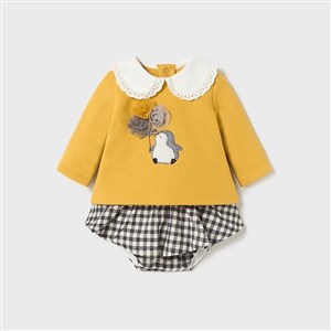 Mayoral Kışlık Kız Bebek Bluz Şort 2'li Set