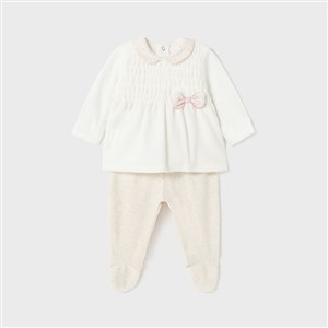 Mayoral Kışlık Kız Bebek Kadife Bluz Patikli Pantolon Set