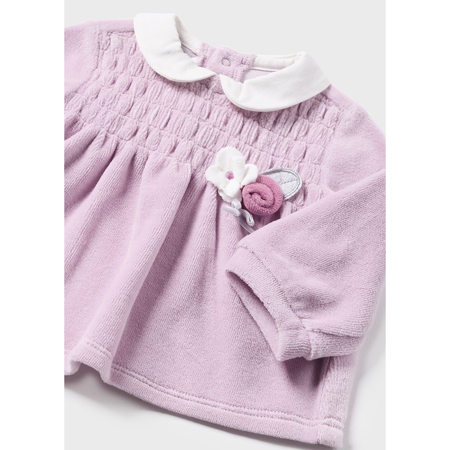 Mayoral Kışlık Kız Bebek Kadife Bluz Patikli Pantolon Set Mor