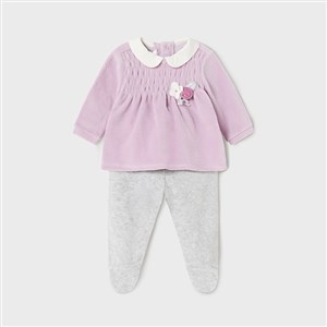 Mayoral Kışlık Kız Bebek Kadife Bluz Patikli Pantolon Set