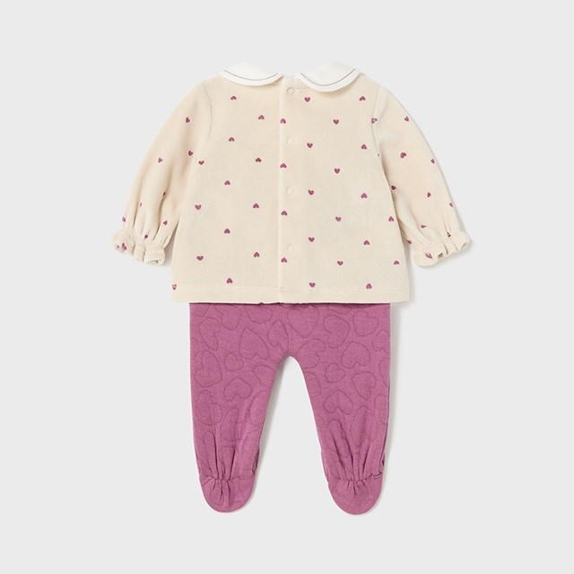 Mayoral Kışlık Kız Bebek Bluz Patikli Pantolon Set Mor