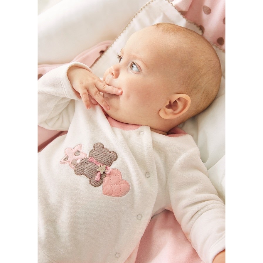Mayoral Kışlık Kız Bebek Kadife Bluz Patikli Pantolon Set Pembe