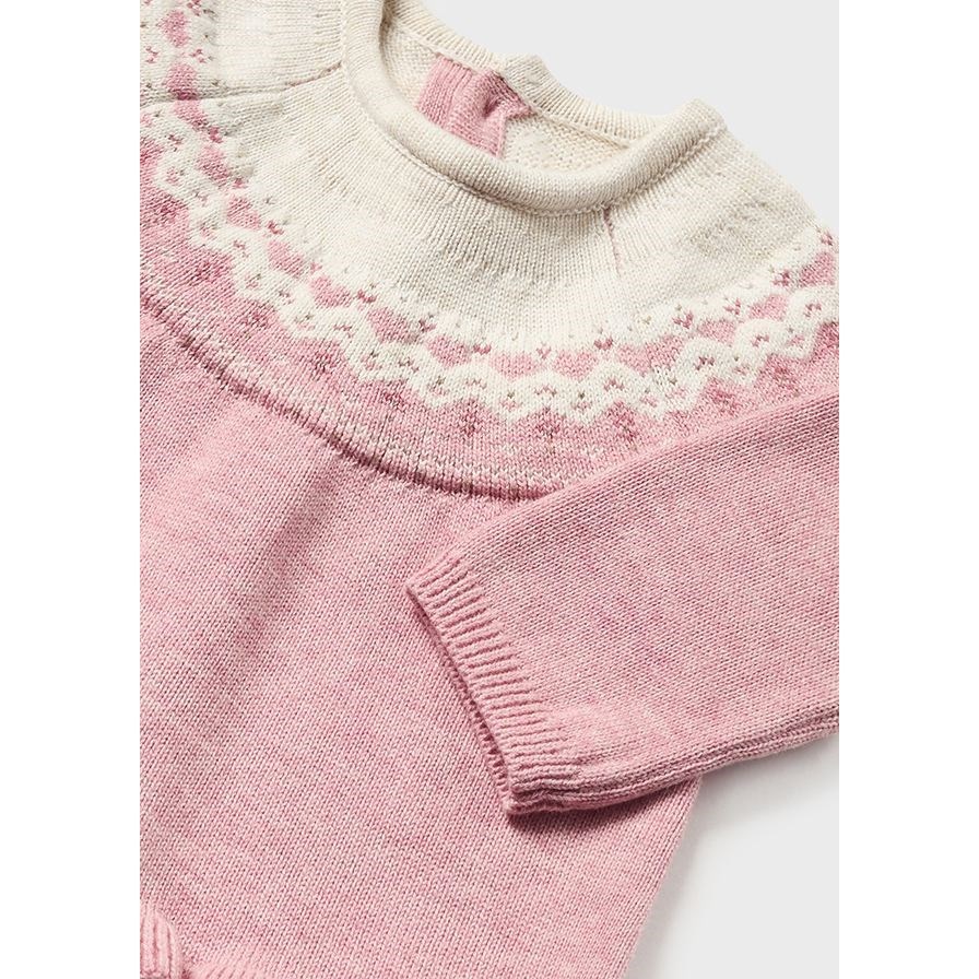 Mayoral Kışlık Kız Bebek Örme Bluz Patikli Pantolon 3'lü Set Pembe