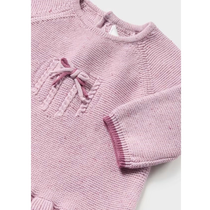 Mayoral Kışlık Kız Bebek Örme Bluz Patikli Pantolon 3'lü Set Mor