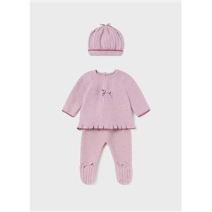 Mayoral Kışlık Kız Bebek Örme Bluz Patikli Pantolon 3'lü Set