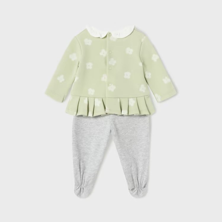 Mayoral Kışlık Kız Bebek Bluz Patikli Pantolon Set Yeşil