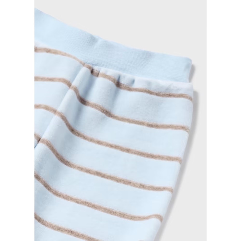 Mayoral Kışlık Erkek Bebek Kadife Bluz Patikli Pantolon Set Mavi