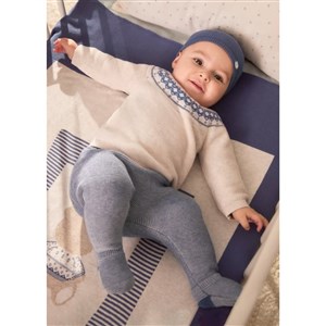 Mayoral Kışlık Erkek Bebek Örme Bluz Patikli Pantolon Set
