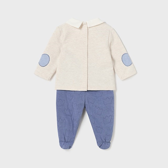 Mayoral Kışlık Erkek Bebek Bluz Patikli Pantolon Set Mavi