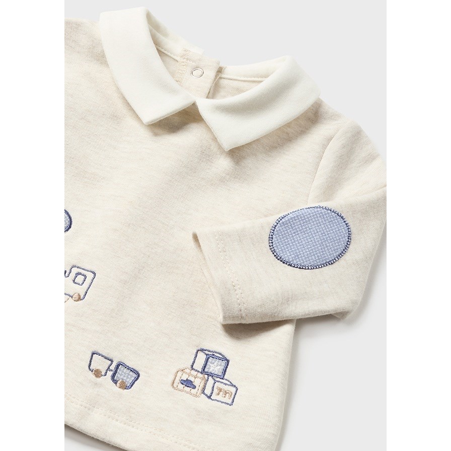 Mayoral Kışlık Erkek Bebek Bluz Patikli Pantolon Set Mavi