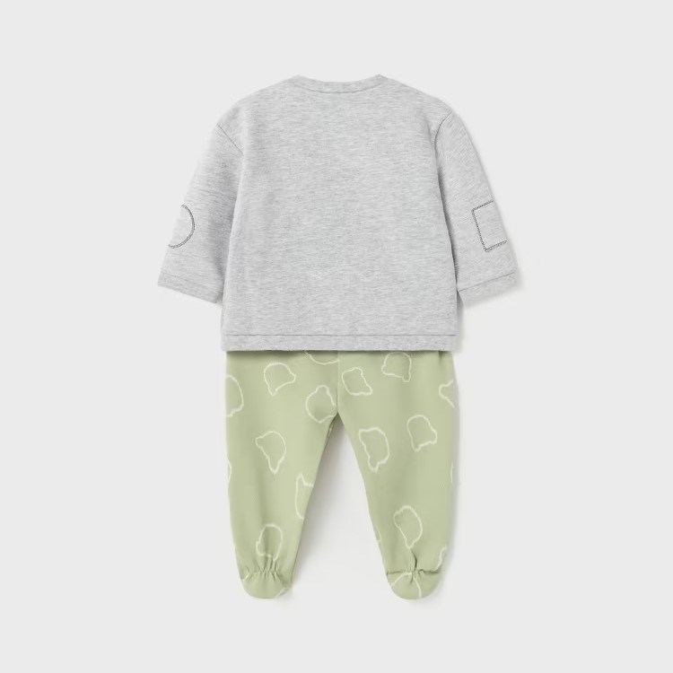 Mayoral Kışlık Erkek Bebek Bluz Patikli Pantolon Set Gri