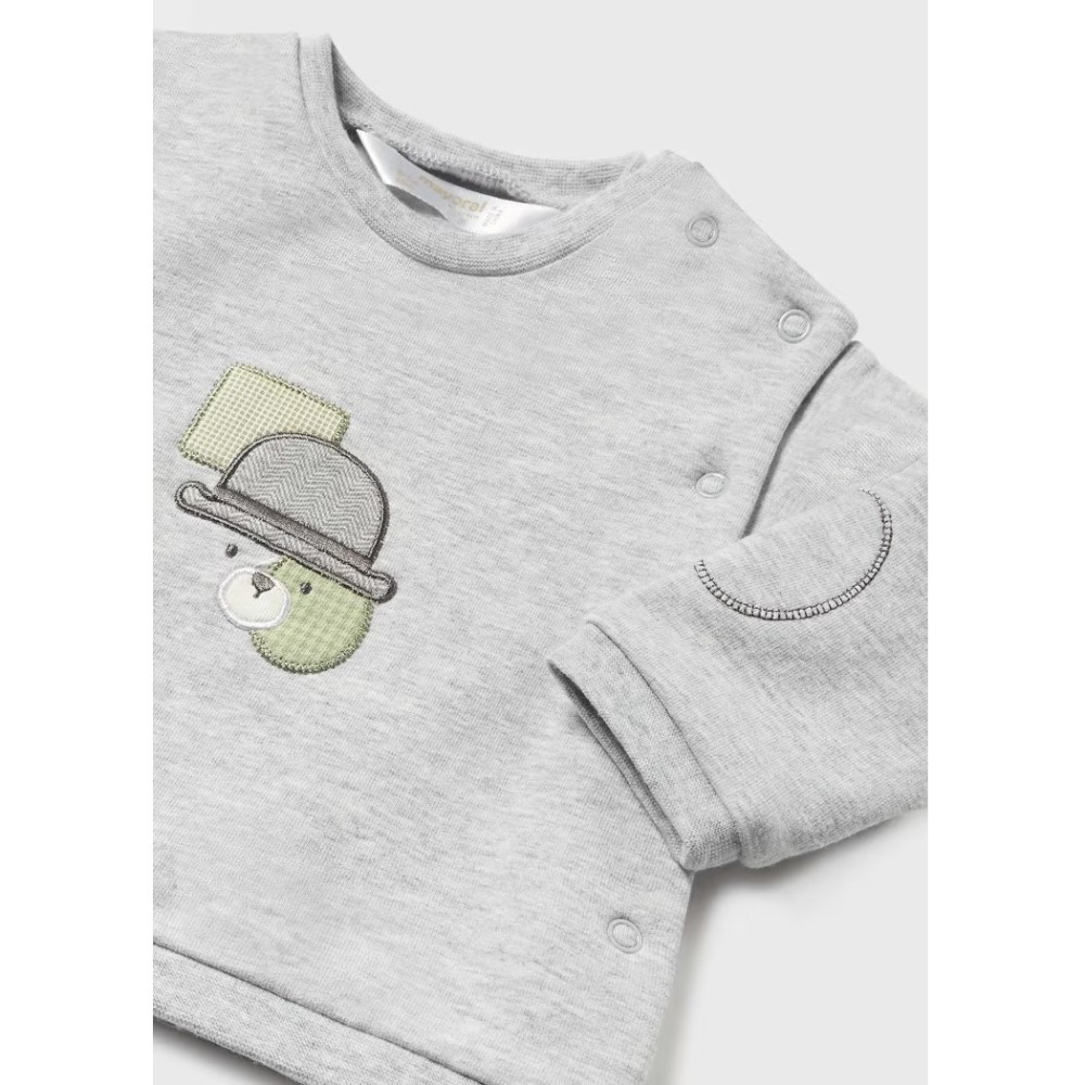 Mayoral Kışlık Erkek Bebek Bluz Patikli Pantolon Set Gri