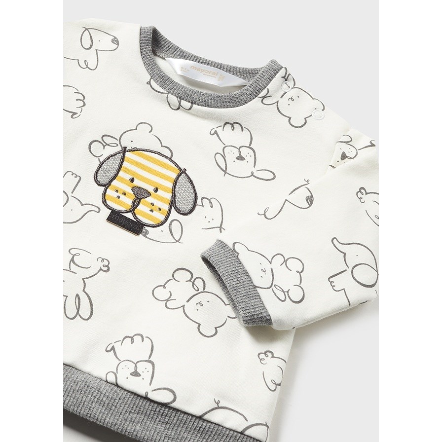 Mayoral Kışlık Erkek Bebek S-shirt Kadife Salopet Set Gri