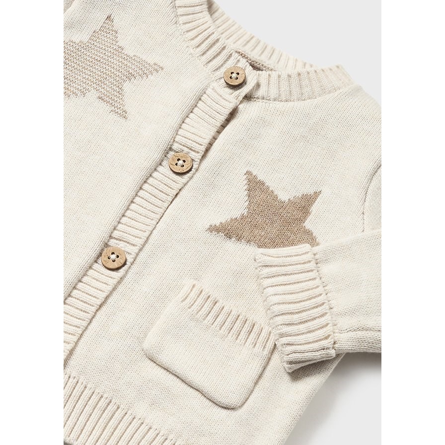 Mayoral Kışlık Erkek Bebek Örme Bluz Ceket Pantolon Set Krem