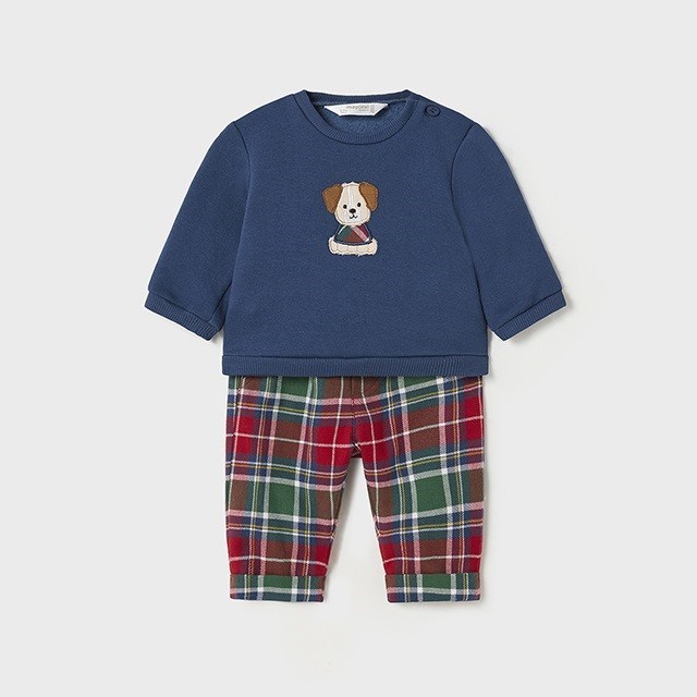 Mayoral Kışlık Erkek Bebek S-shirt Pantolon Set Koyu Mavi