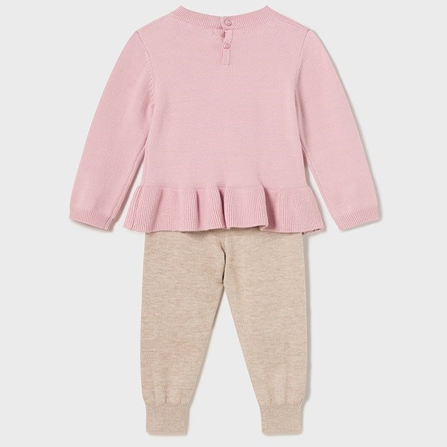 Mayoral Kışlık Kız Bebek Örme Kazak Pantolon Set Pembe