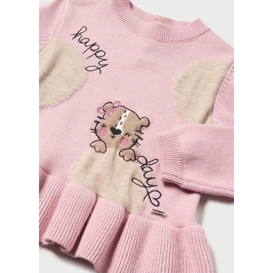 Mayoral Kışlık Kız Bebek Örme Kazak Pantolon Set Pembe