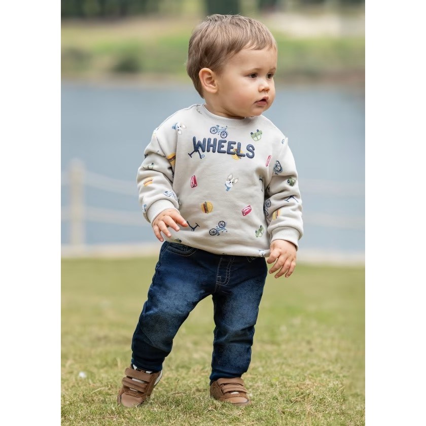 Mayoral Kışlık Erkek Bebek Denim Pantolon Koyu Mavi