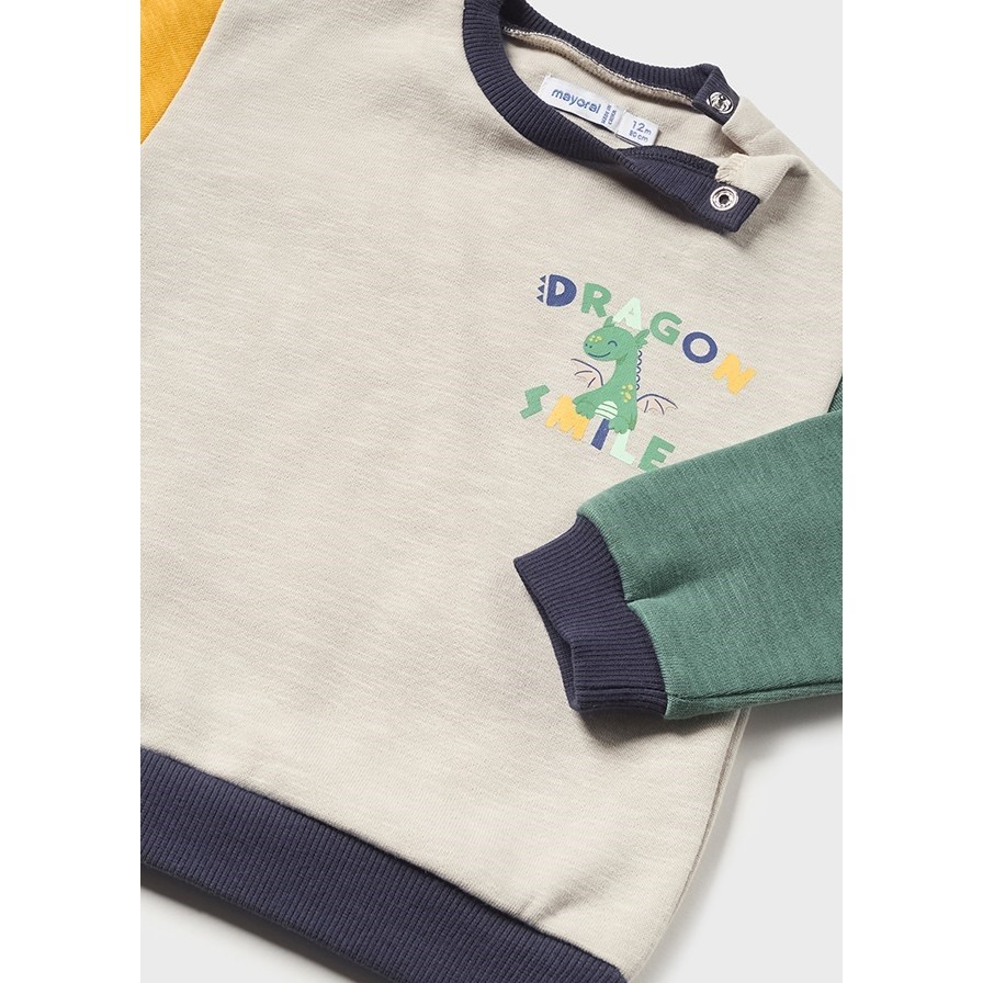 Mayoral Kışlık Erkek Bebek S-shirt Denim Pantolon 2'li Set Krem
