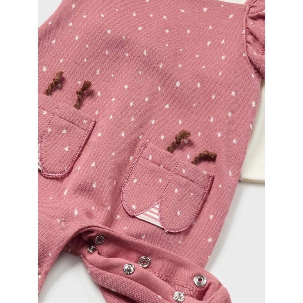 Mayoral Kışlık Kız Bebek Tulum Şapka Set Pembe