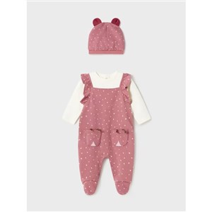 Mayoral Kışlık Kız Bebek Tulum Şapka Set