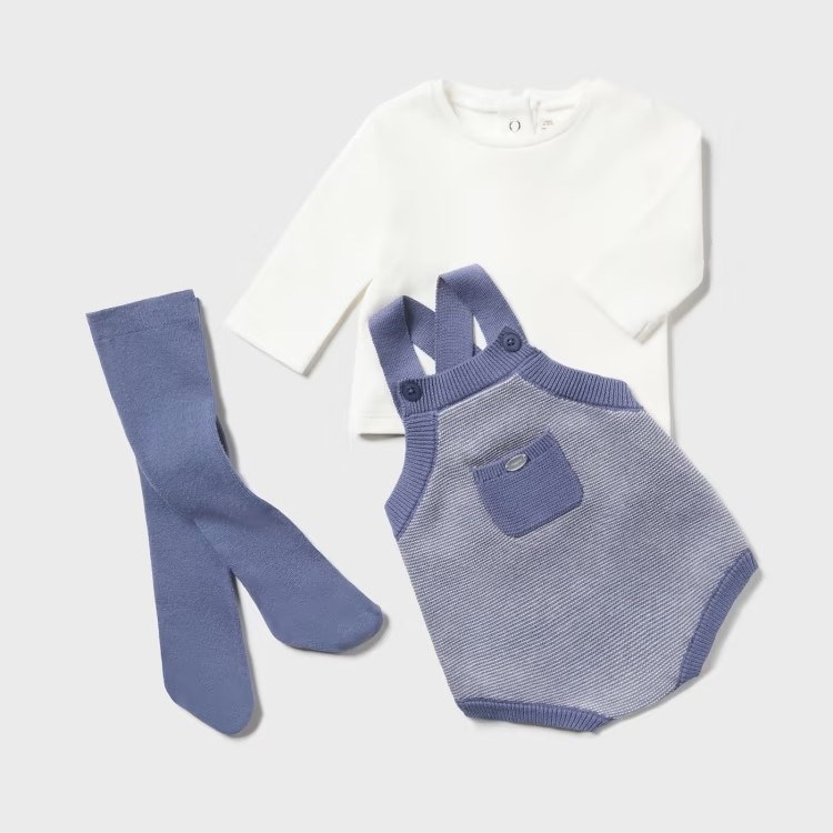 Mayoral Kışlık Erkek Bebek T-shirt Tulum Çorap Set Mavi