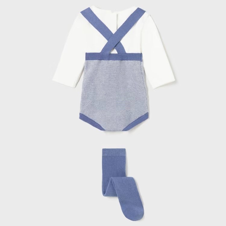 Mayoral Kışlık Erkek Bebek T-shirt Tulum Çorap Set Mavi