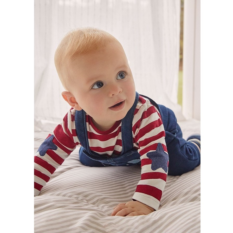 Mayoral Kışlık Erkek Bebek S-shirt Salopet Set Kırmızı