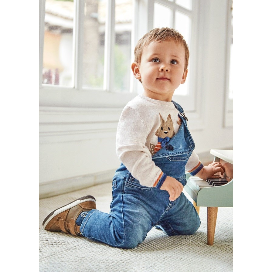 Mayoral Kışlık Erkek Bebek Denim Salopet Mavi