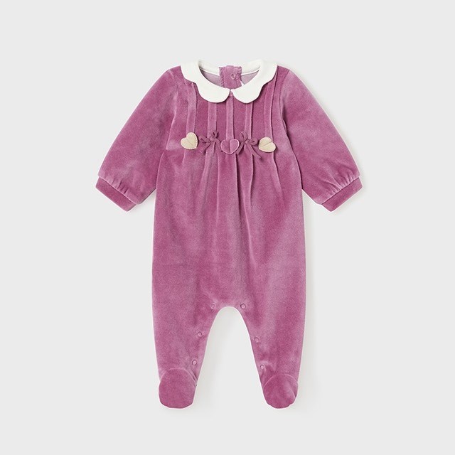 Mayoral Kışlık Kız Bebek Kadife Tulum 2'li Set Mor