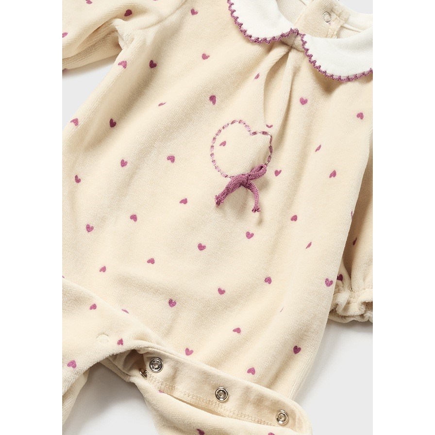 Mayoral Kışlık Kız Bebek Kadife Tulum 2'li Set Mor