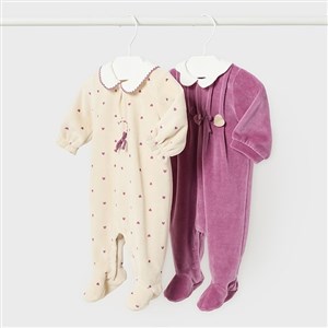 Mayoral Kışlık Kız Bebek Kadife Tulum 2'li Set