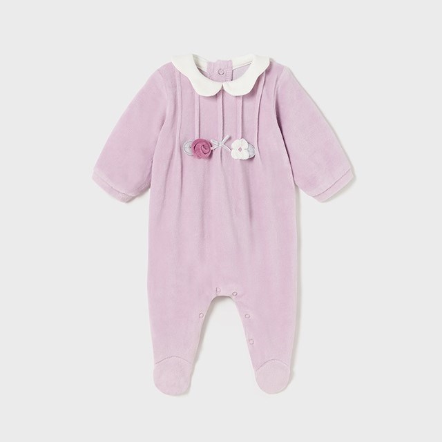 Mayoral Kışlık Kız Bebek Kadife Tulum 2'li Set Mor