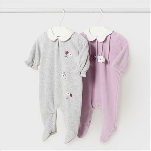 Mayoral Kışlık Kız Bebek Kadife Tulum 2'li Set