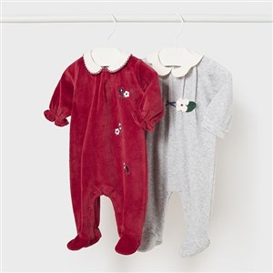 Mayoral Kışlık Kız Bebek Kadife Tulum 2'li Set