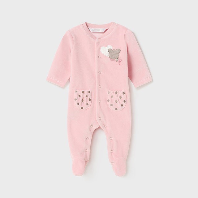 Mayoral Kışlık Kız Bebek Kadife Tulum 2'li Set Pembe