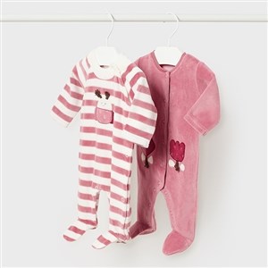 Mayoral Kışlık Kız Bebek Kadife Tulum 2'li Set