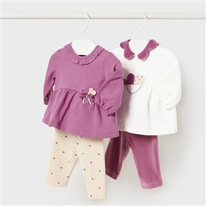 Mayoral Kışlık Kız Bebek Bluz Tayt 4'lü Set