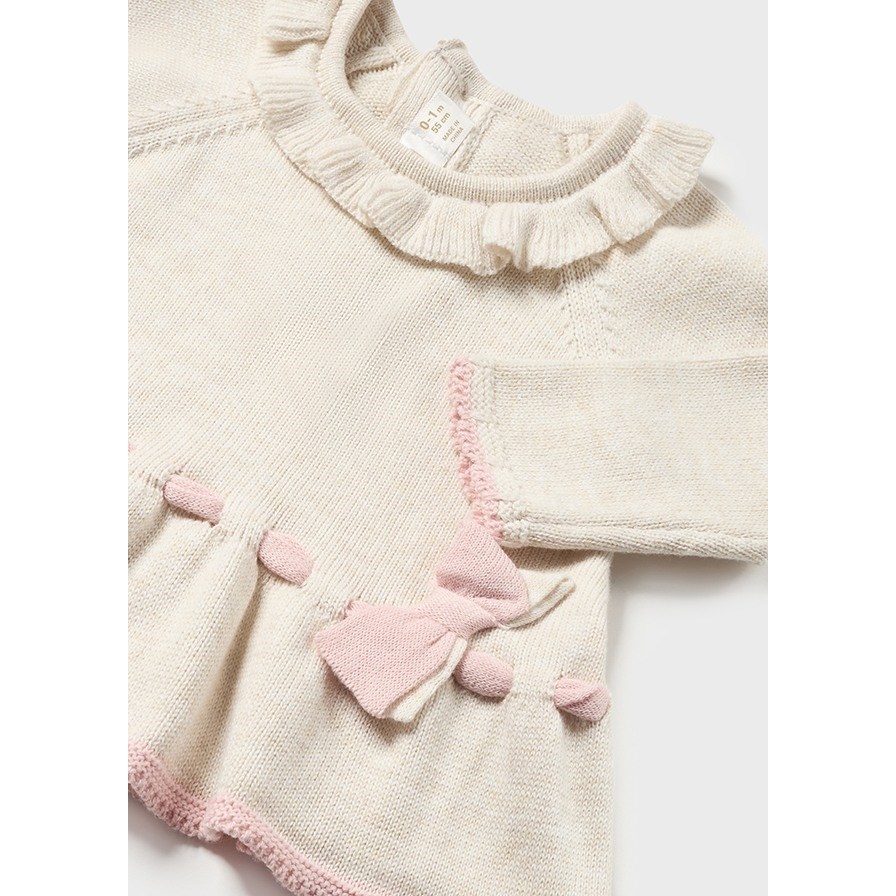 Mayoral Kışlık Kız Bebek Örme Bluz Pantolon 3'lü Set Pembe