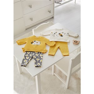 Mayoral Kışlık Kız Bebek Bluz Tayt 4'lü Set