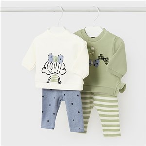 Mayoral Kışlık Kız Bebek Bluz Tayt 4'lü Set