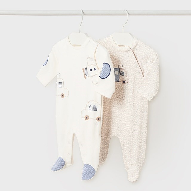 Mayoral Kışlık Erkek Bebek Tulum 2'li Set Beyaz