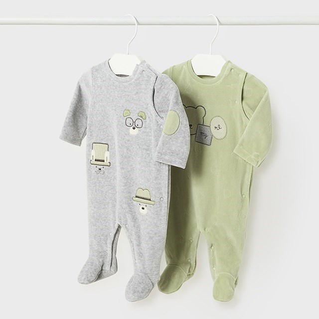 Mayoral Kışlık Erkek Bebek Kadife Tulum 2'li Set Yeşil