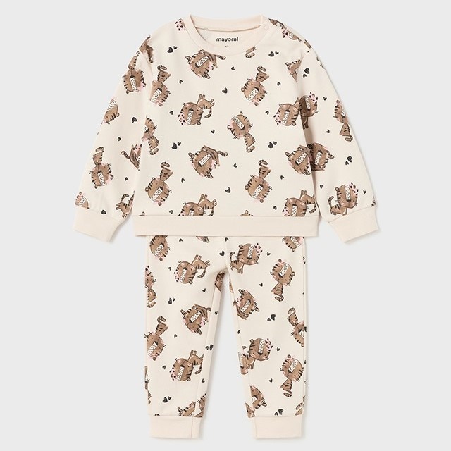 Mayoral Kışlık Kız Bebek Pijama Takım Krem