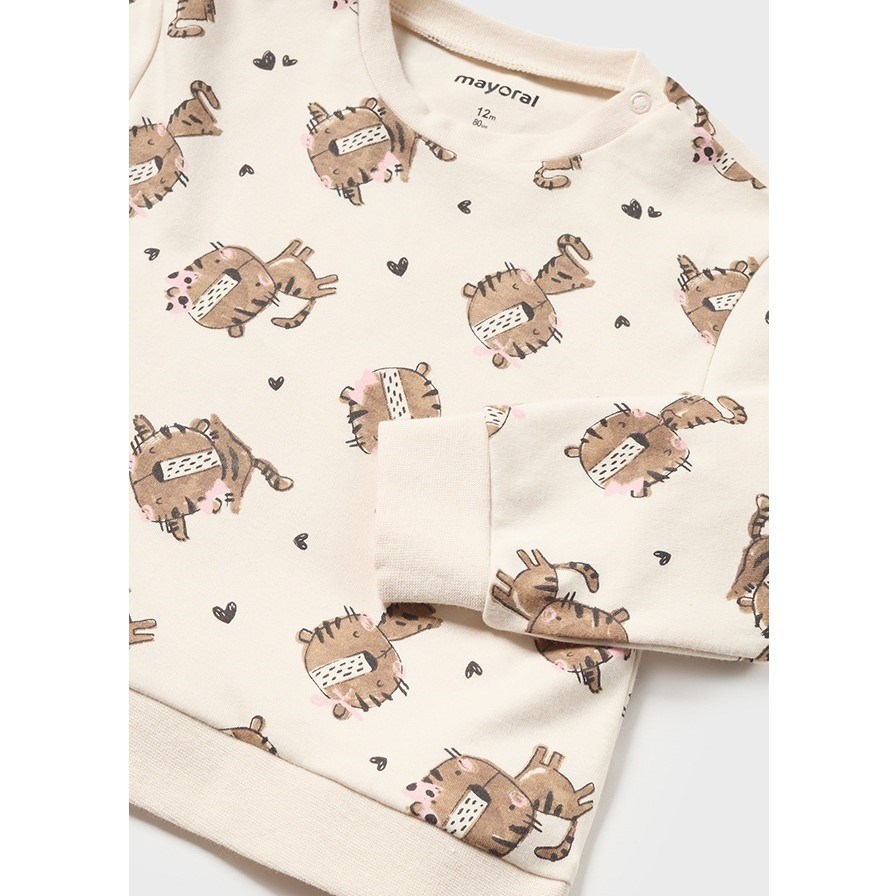 Mayoral Kışlık Kız Bebek Pijama Takım Krem