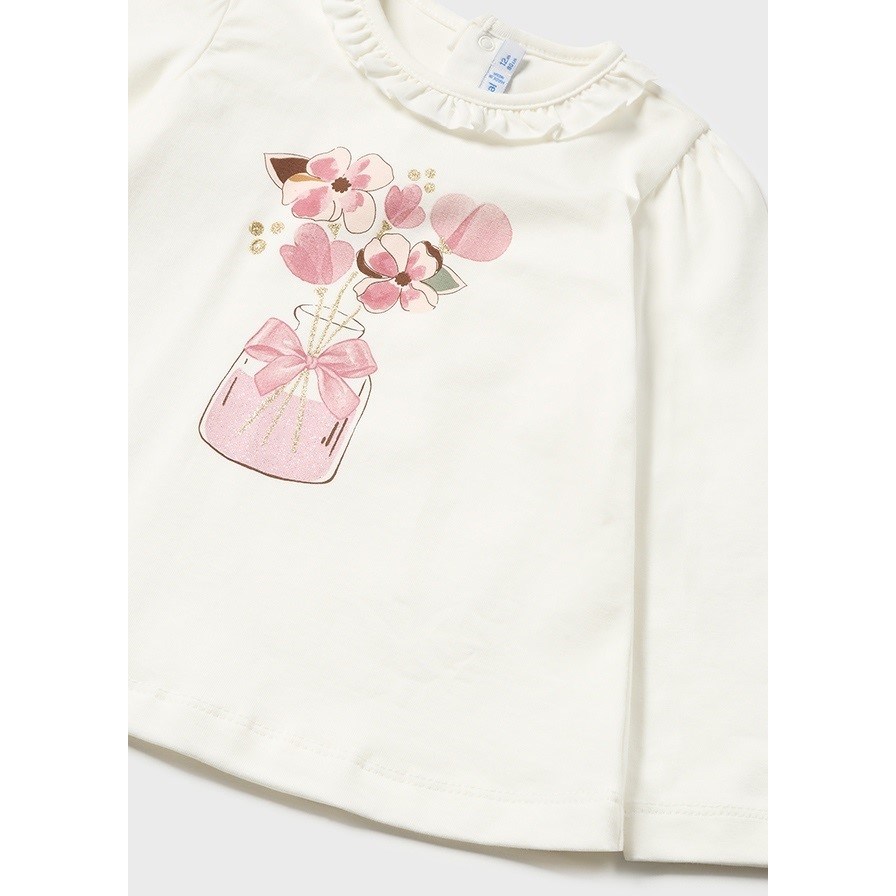 Mayoral Kışlık Kız Bebek T-shirt Tayt Ceket 3'lü Set Pembe