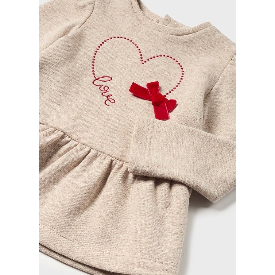 Mayoral Kışlık Kız Bebek S-shirt Kadife Tayt Set Kırmızı