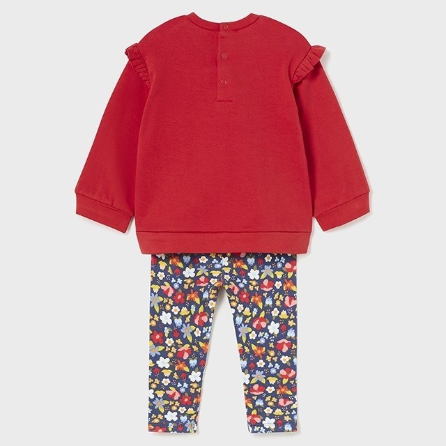 Mayoral Kışlık Kız Bebek S-shirt Tayt 2'li Set Kırmızı