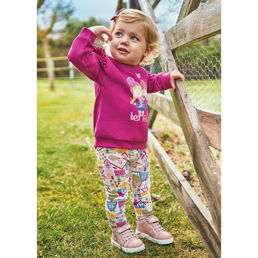 Mayoral Kışlık Kız Bebek S-shirt Tayt 2'li Set Pembe