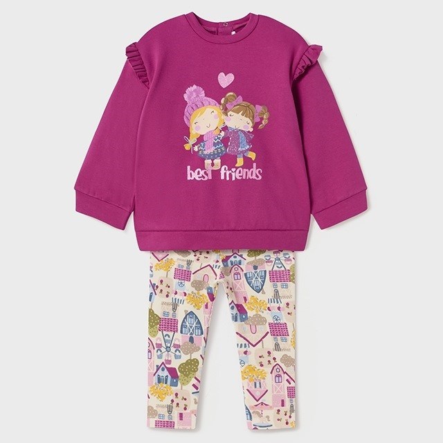 Mayoral Kışlık Kız Bebek S-shirt Tayt 2'li Set Pembe